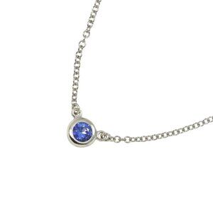 TIFFANY Co. By The Yard Sapphire Necklace Platinum 90288343